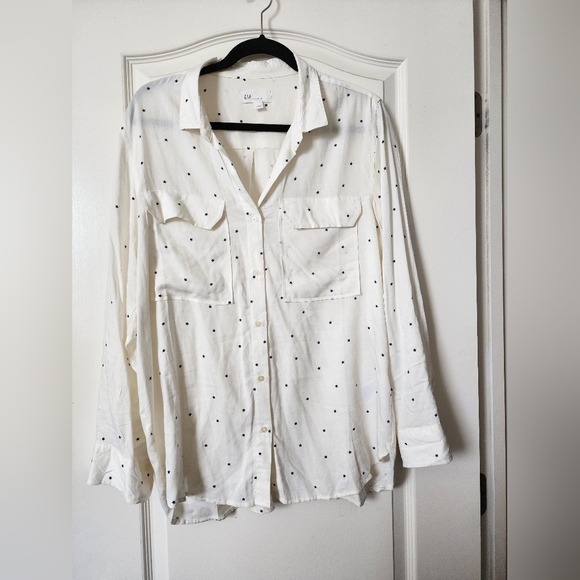 Gap Star Print Button Down Boyfriend Shirt - Picture 2 of 4